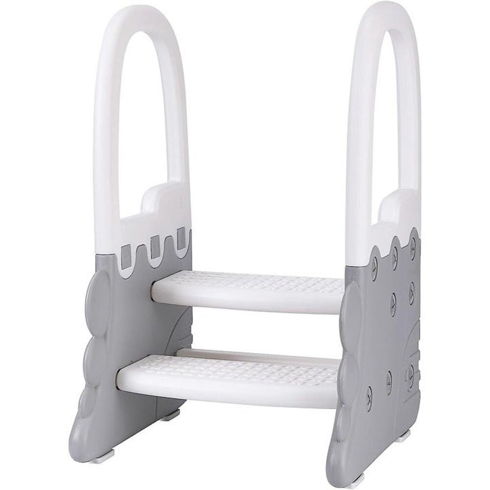 2-Step Stools for Kids, Anti-Slip for Bathroom Sink & Kitchen Counter w/Handrail